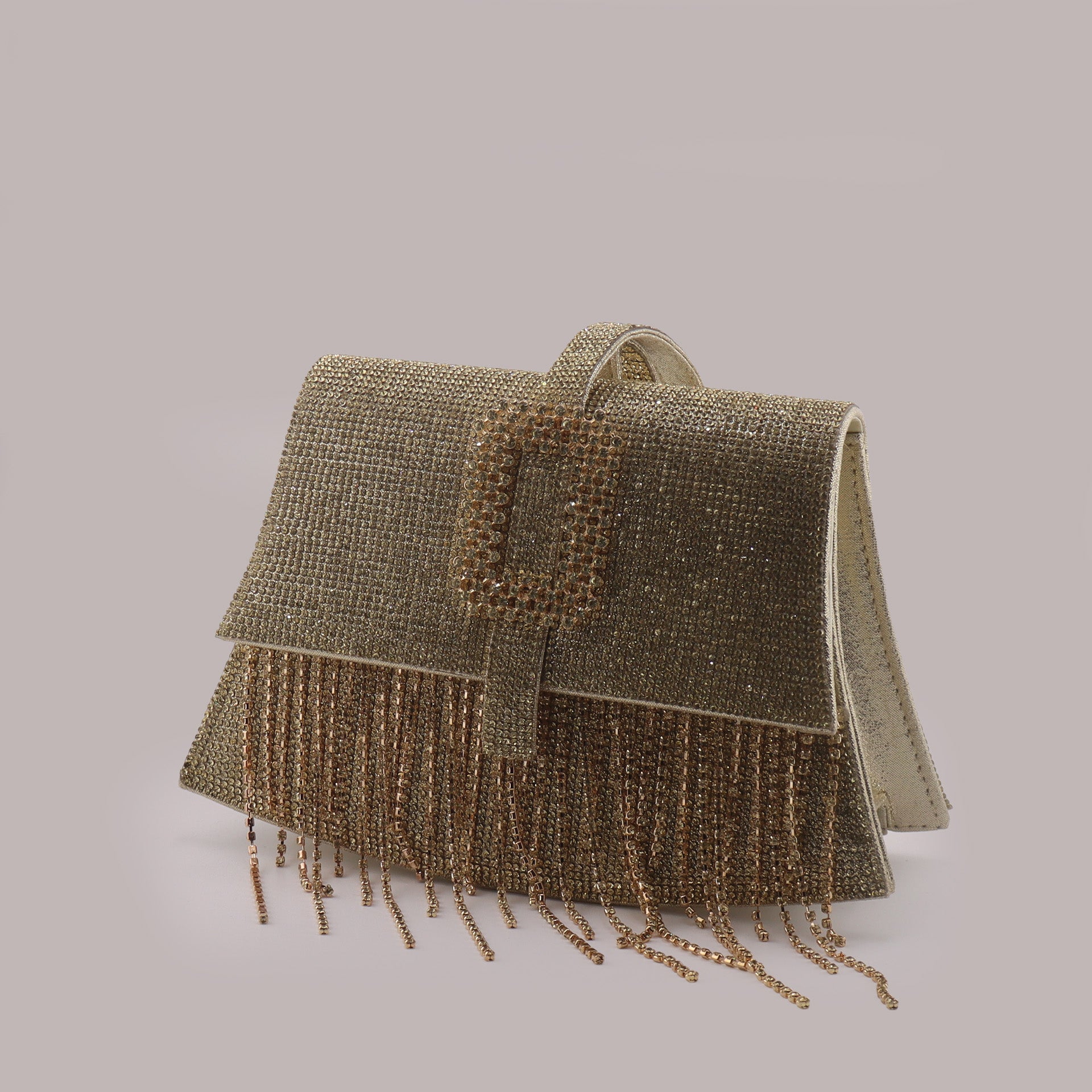 Borsa donna pochette da sera dorata
