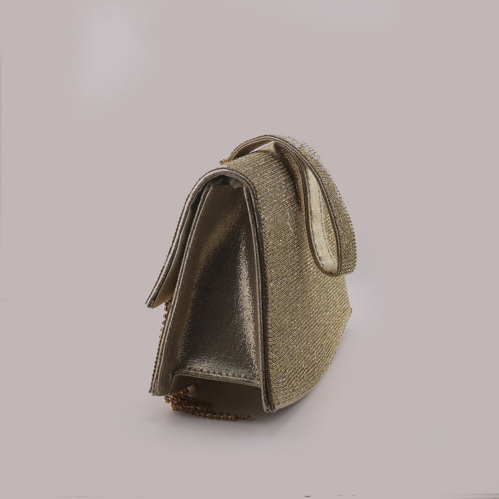 Borsa donna pochette da sera dorata
