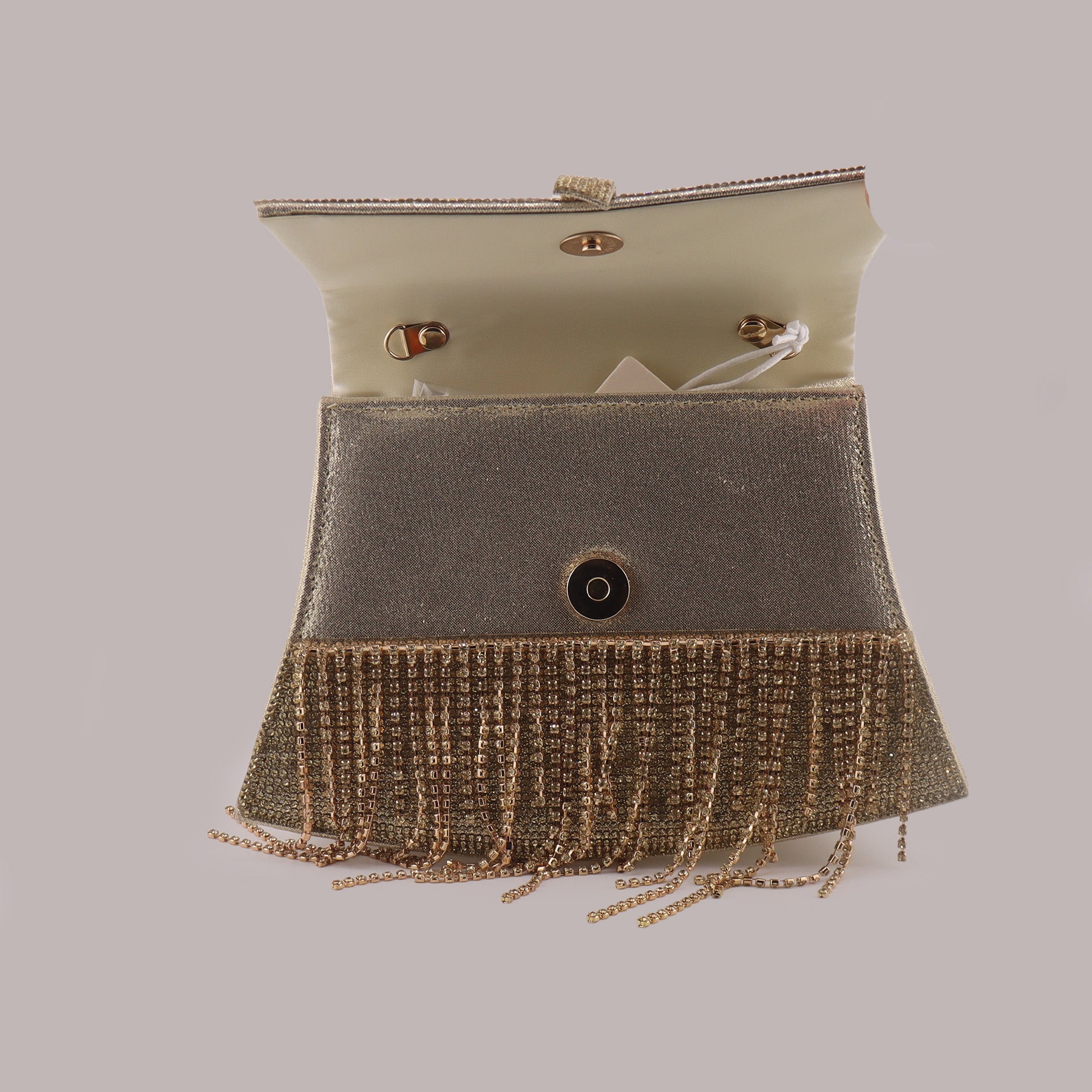 Borsa donna pochette da sera dorata