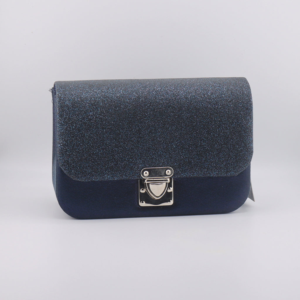 borsa donna pochette da sera blu notte
