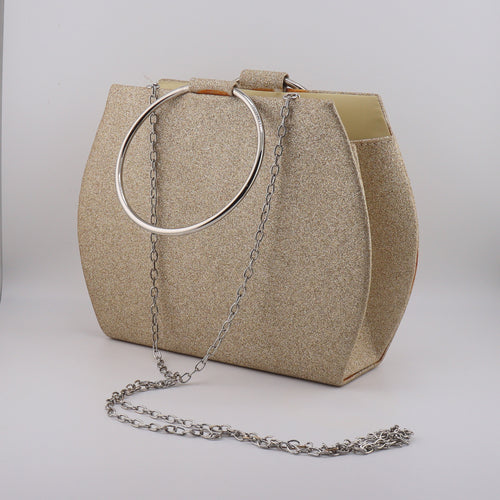 Borsa donna pochette da cerimonia dorata