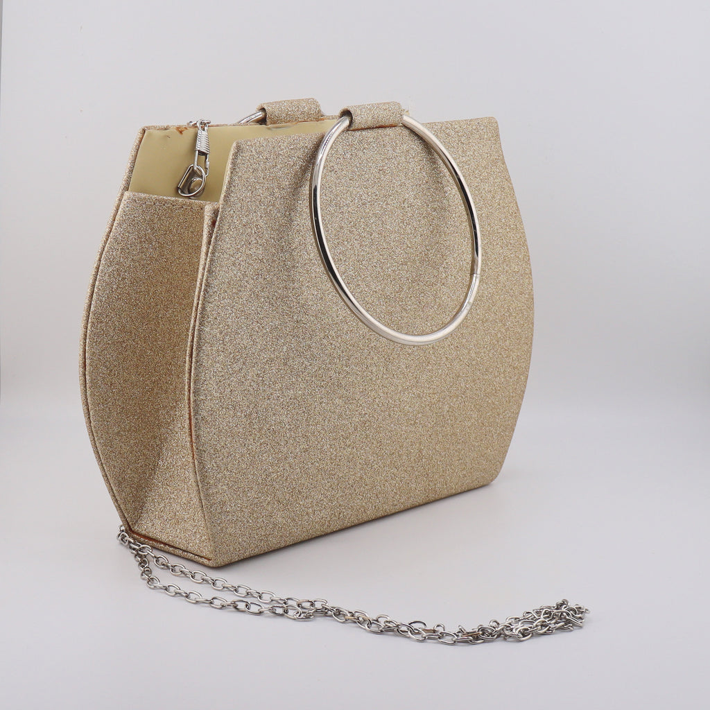 Borsa donna pochette da cerimonia dorata