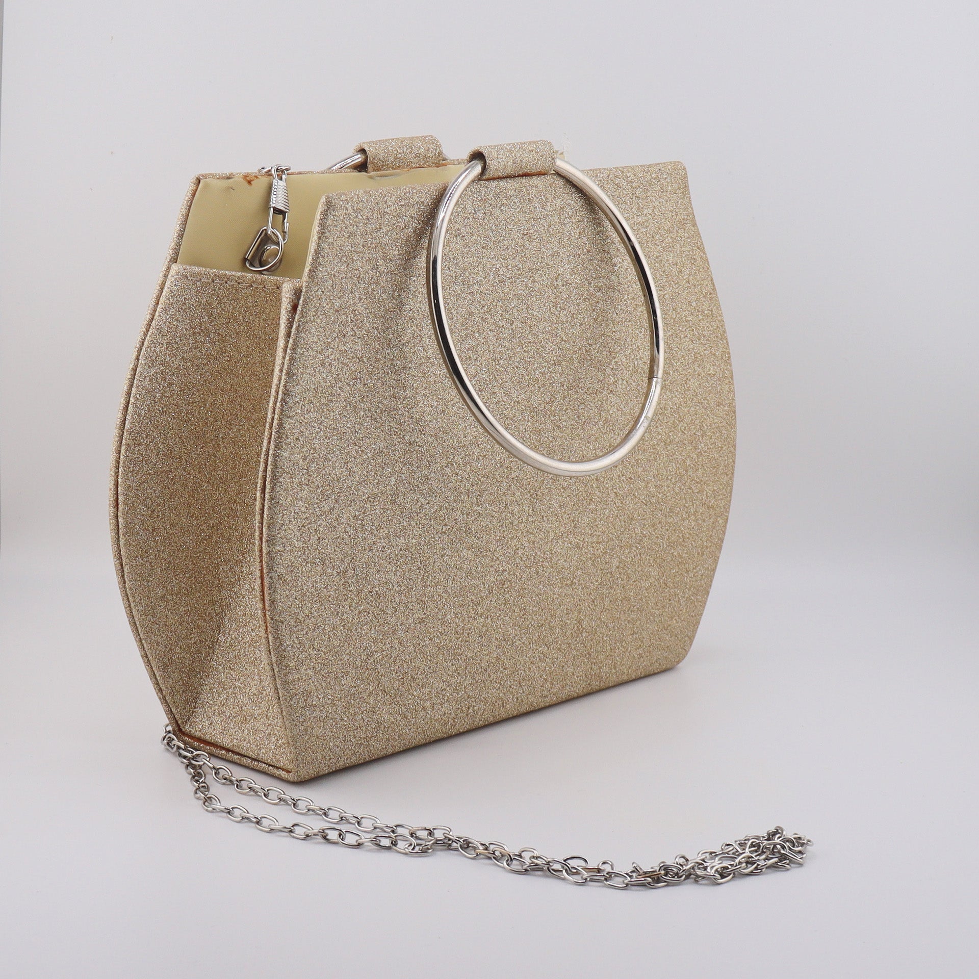 Borsa donna pochette da cerimonia dorata