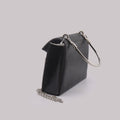 Borsa donna pochette da sera nera con strass