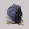 Borsa donna blu navy clutch a mano realizzata all'uncinetto
