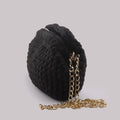 Borsa donna nero clutch a mano realizzata all'uncinetto