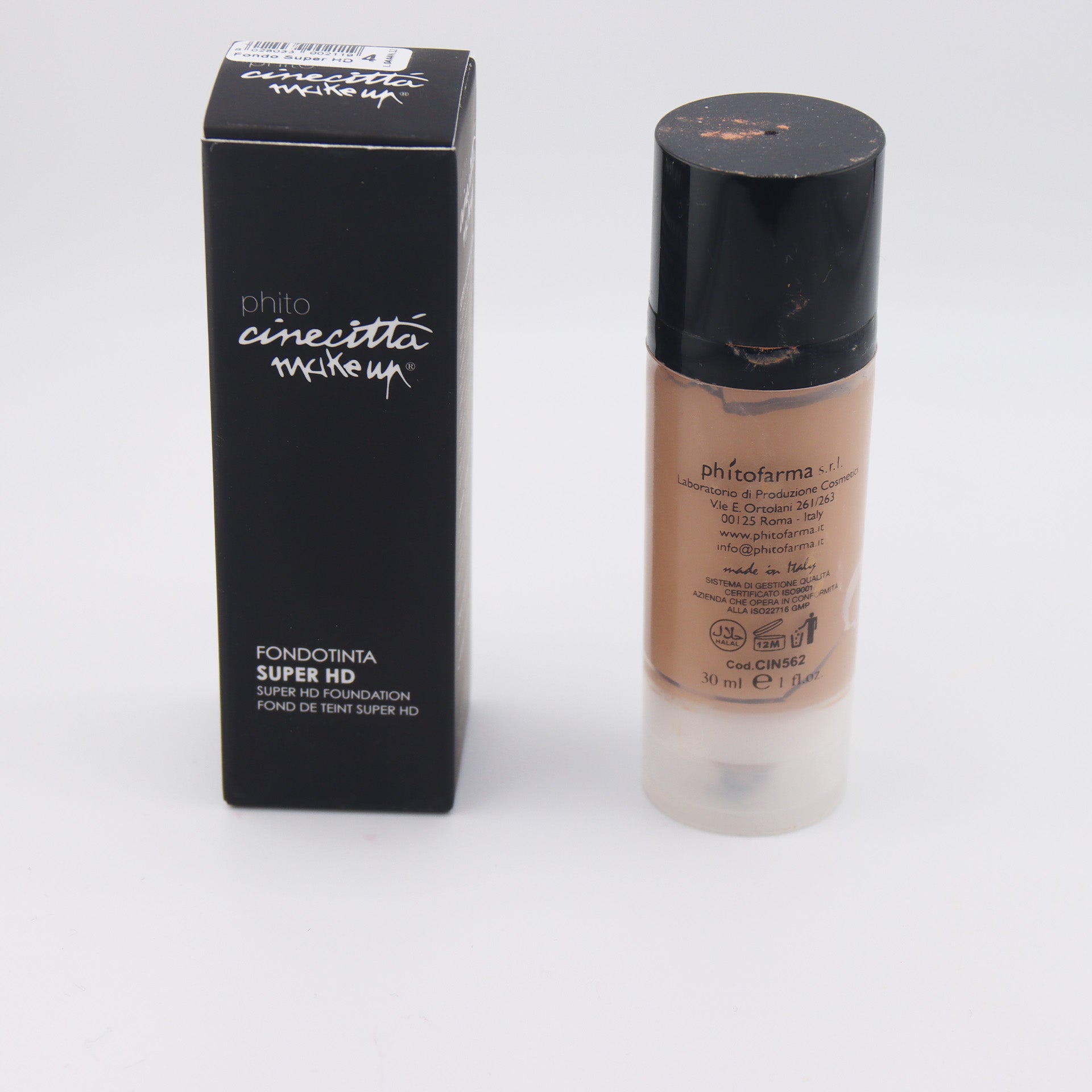 Fondotinta Fluido Super HD della linea Phito Cinecittà Make Up N°1