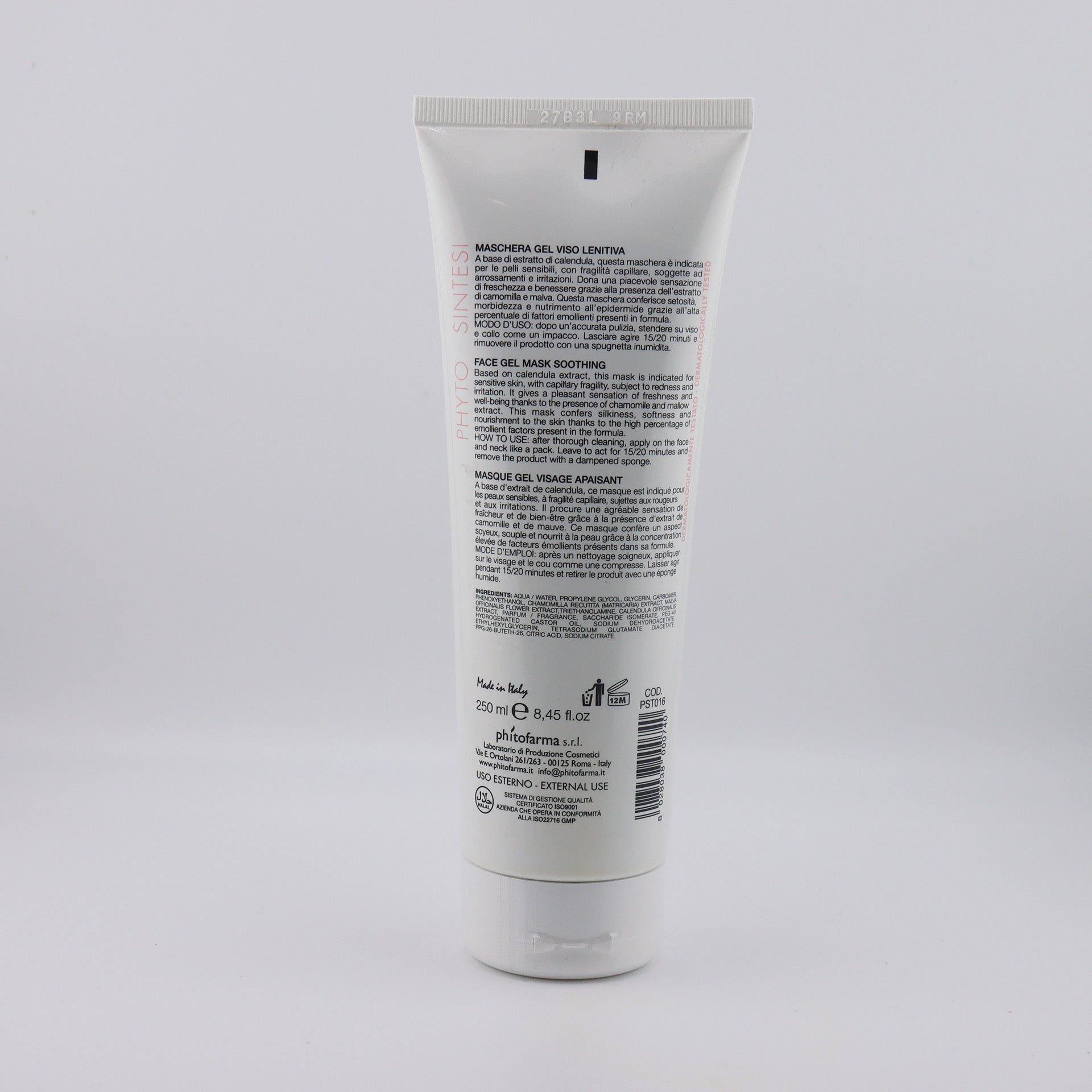 Maschera Gel Viso Lenitiva Calendula