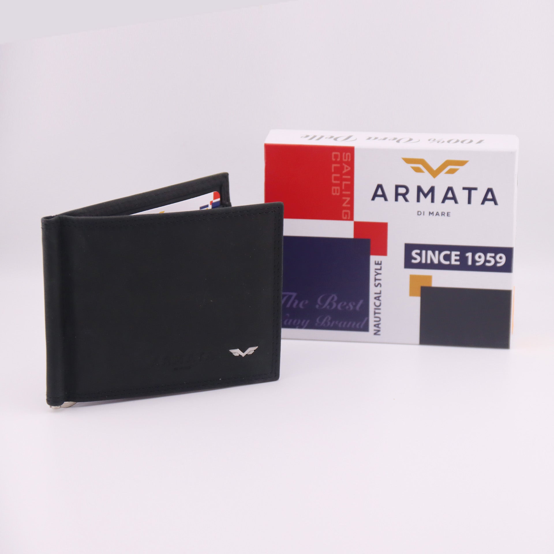 Portafoglio con molla fermasoldi (money clip wallet) di Armata di Mare