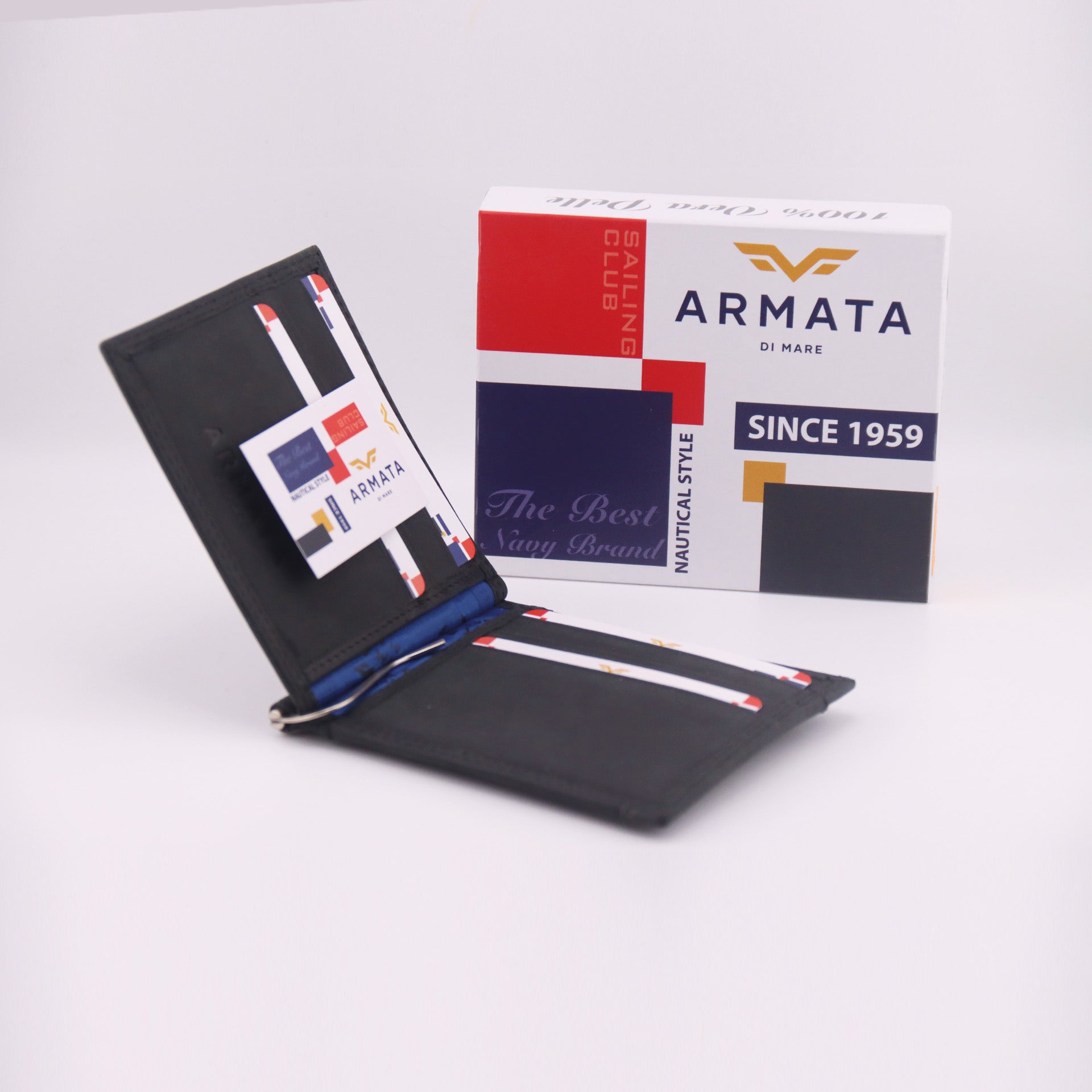 Portafoglio con molla fermasoldi (money clip wallet) di Armata di Mare