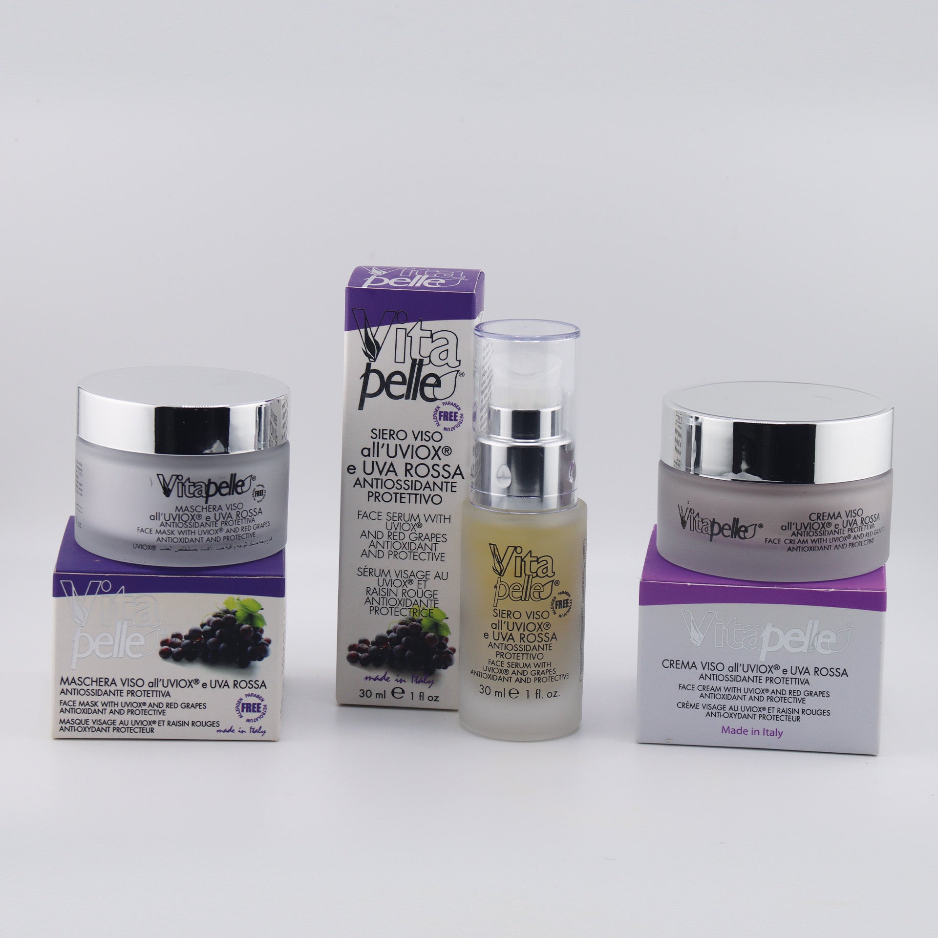 linea completa all'UVIOX® e Uva Rossa di Vitapelle